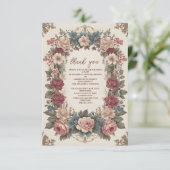 Foto Royal Victoriaans Whimsical Floral Bridal Sho Bedankkaart (Staand voorkant)