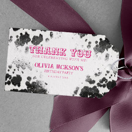 Foto Roze 30e verjaardag van Roze Roze Koe Cadeaulabel