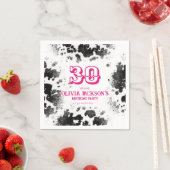 Foto Roze 30e verjaardag van Roze Roze Koe Servet (Insitu)