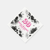 Foto Roze 30e verjaardag van Roze Roze Koe Servet (Hoek)