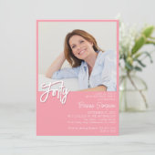 Foto Roze 40ste verjaardag Kaart (Staand voorkant)