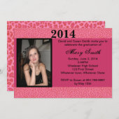 Foto Roze Afstuderen Uitnodiging (Voorkant / Achterkant)