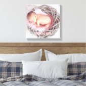 Foto roze Baby naam Canvas Afdruk (Insitu (Slaapkamer))