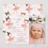 Foto Roze Ballerina Tutu 2e verjaardag Kaart (Voorkant / Achterkant)