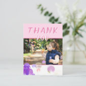 Foto Roze belletjes Kinderen Birthday Party Hartel Briefkaart (Staand voorkant)