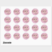 Foto roze Birthday Party Girly Ronde Sticker (Vel)