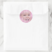 Foto roze Birthday Party Girly Ronde Sticker (Tas)