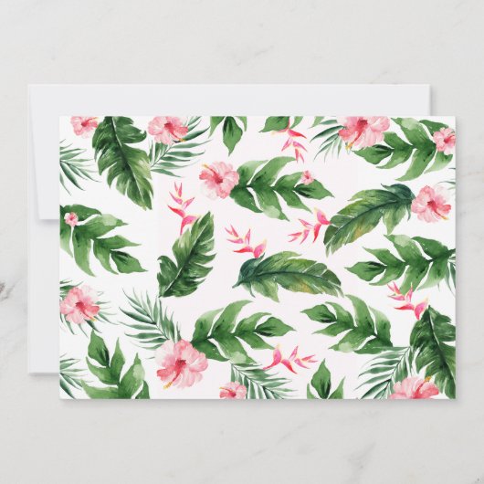 Foto Roze Bloemen Safari Wild One Birthday Kaart (Achterkant)