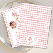 Foto Roze Bow Een Gekke Gans 1e Verjaardag Kaart