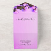 Foto roze bruiloft in één uitnodiging (Buitenkant)