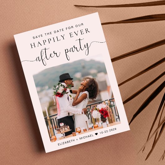 Foto Roze bruiloft Opvang Datum opslaan Aankondiging