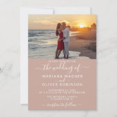 Foto roze bruiloft uitnodiging (Voorkant)