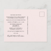 Foto Roze bruiloft Uitnodiging Briefkaart (Achterkant)