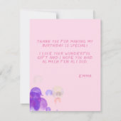 Foto Roze Bubbels Girly Kids Verjaardagsfeest (Achterkant)