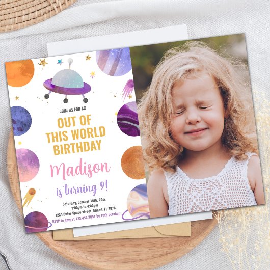 Foto Roze Buitenruimte Verjaardag Uitnodigingen