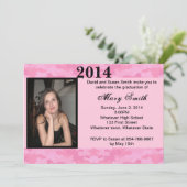 Foto Roze Camouflage Afstuderen Uitnodiging (Staand voorkant)