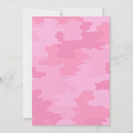 Foto Roze Camouflage Afstuderen Uitnodiging (Achterkant)