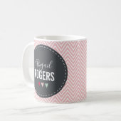 Foto roze Chevron Koffiemok (Voorkant links)