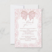 Foto Roze Chinoiserie Bloem Bruidsdouche Bedankkaart (Voorkant)