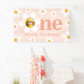 Foto Roze Daisy 1e verjaardagsfeestje Spandoek (Insitu)