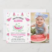 Foto Roze Eén in een Meloen 1e Verjaardag Kaart (Voorkant)