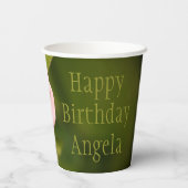 Foto roze en groene ventilator papieren bekers (Achterkant)