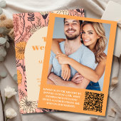 Foto Roze Geel Sinaasappel Wildflowers Bruiloft Kaart