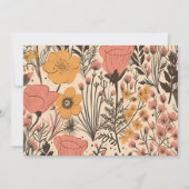 Foto Roze Geel Sinaasappel Wildflowers Bruiloft Save The Date (Achterkant)