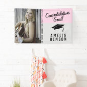 Foto roze Gefeliciteerd met Afstudeerder Graduatio Spandoek (Insitu)