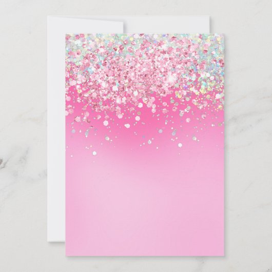 Foto Roze Glitter 10e Verjaardag Kaart (Achterkant)