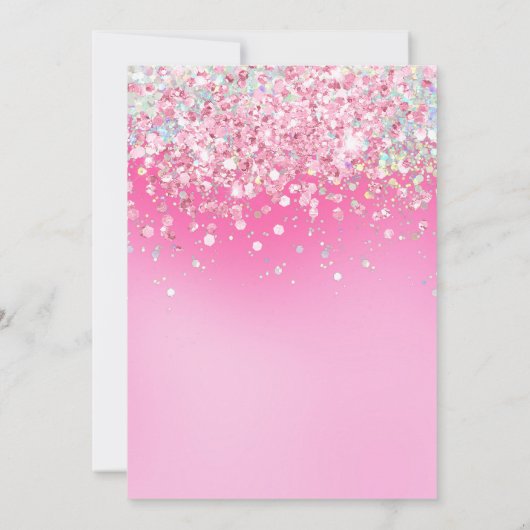 Foto Roze Glitter 14e verjaardag Kaart (Achterkant)