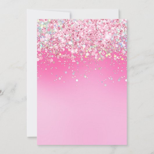 Foto Roze Glitter 3e Verjaardag Kaart (Achterkant)