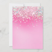 Foto Roze Glitter 6e Verjaardag Kaart (Achterkant)