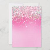 Foto Roze Glitter 9e Verjaardag Kaart (Achterkant)