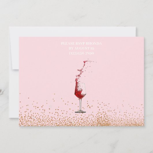 Foto roze Gold 30 en Fabulous Birthday Party in Kaart (Achterkant)