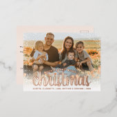 Foto Roze Goud Folie Kerstkaarten Folie Feestdagen Briefkaart (Voorkant / Achterkant)