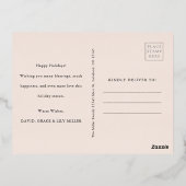 Foto Roze Goud Folie Kerstkaarten Folie Feestdagen Briefkaart (Achterkant)