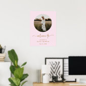 Foto Roze & Goud Meisje Baby shower Welkomstbord Poster (Thuiskantoor)