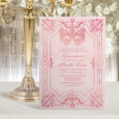 Foto Roze Gouden Masquerade Quinceanera Kaart