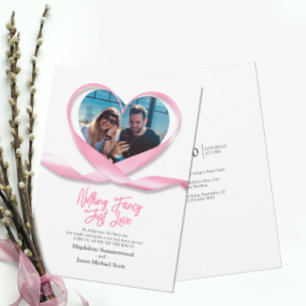 Foto Roze Hart Ribbon Niets Fancy Alleen Liefde Kaart