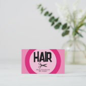 Foto Roze Kapsalon Visitekaartje (Staand voorkant)