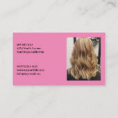 Foto Roze Kapsalon Visitekaartje (Achterkant)
