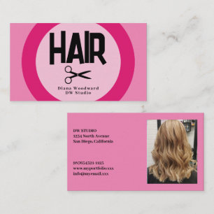 Foto Roze Kapsalon Visitekaartje