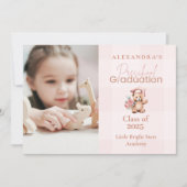 Foto Roze kleuterschool Teddy Bear Afstuderen Aankondiging (Voorkant)