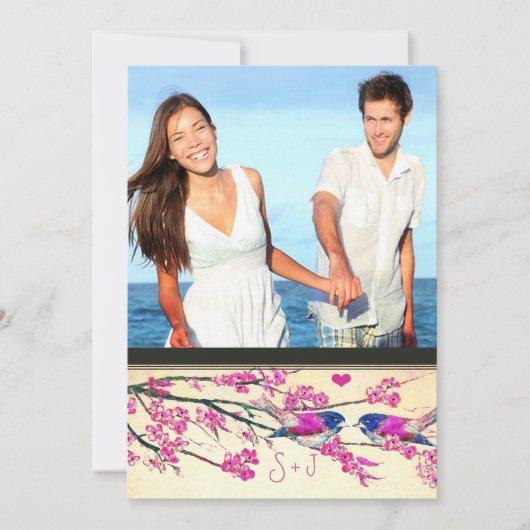 Foto roze marineliefhebber van vogelkerry Blossom  Kaart (Voorkant)