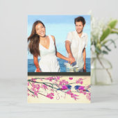 Foto roze marineliefhebber van vogelkerry Blossom  Kaart (Staand voorkant)