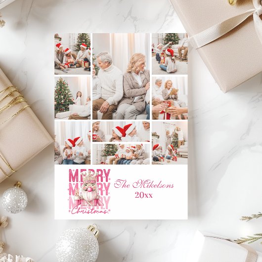 Foto Roze Notenkraker Kerst Feestdagenkaart