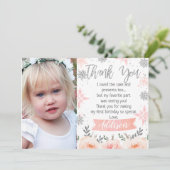 Foto Roze Onederlander Bedankt Card Kaart (Staand voorkant)