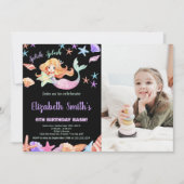 Foto Roze Paarse Onder het zee Zeemeermin Verjaard Kaart (Voorkant)