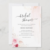 Foto Roze Rood & Goud Bloementuin Vrijgezellenfees Kaart (Voorkant)